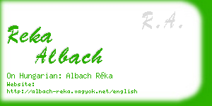 reka albach business card